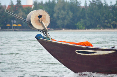 View of boat in river