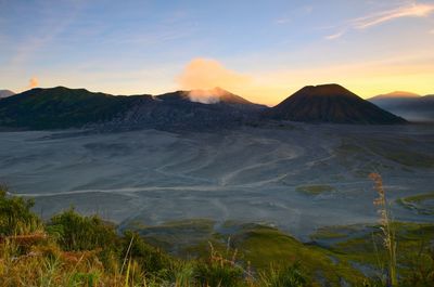 Scenic view of landscape during sunset