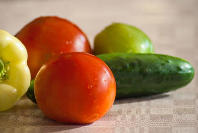 Close-up of oranges on table