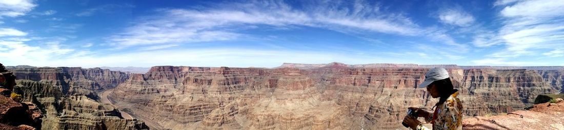 Panoramic view of landscape against cloudy sky