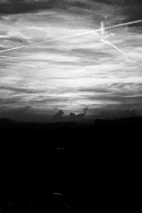 Scenic view of silhouette landscape against sky