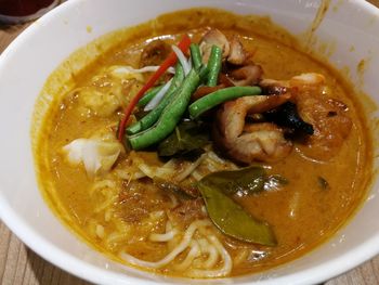Close-up of soup in bowl