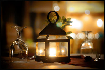 Close-up of illuminated candle