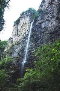 Low angle view of waterfall