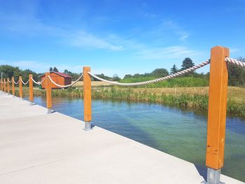 Scenic view of swimming pool against sky