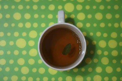 Directly above shot of tea on table