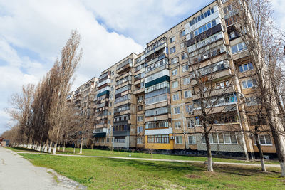High-rise residential building in summer