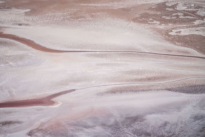 High angle view of snow covered landscape