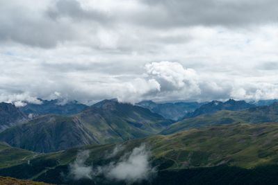 Scenic view of mountains against sky