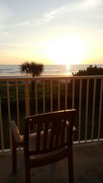 Scenic view of sea at sunset