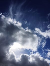 Low angle view of clouds in sky