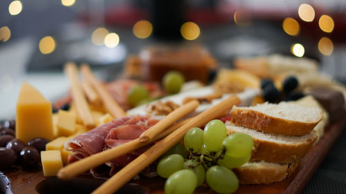 Close-up of served in plate on table