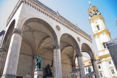 Low angle view of historical building against sky