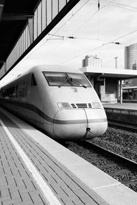 Train on railroad station platform