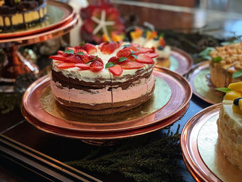 Close-up of cake on table