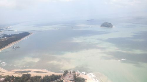High angle view of sea against sky