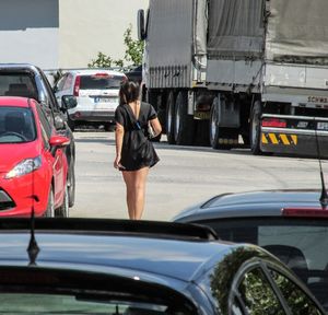 People walking on road