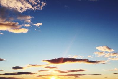 Low angle view of sky at sunset