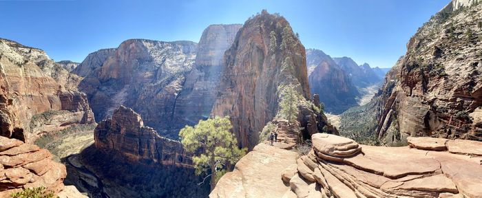 Panoramic view of rocky mountains against sky