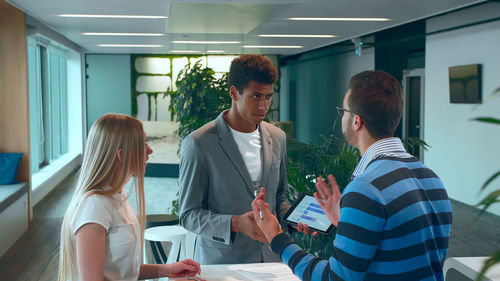 Business colleagues working at home