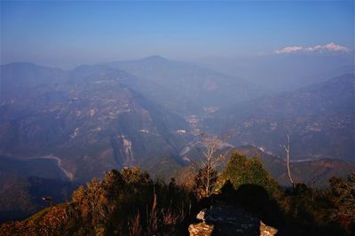 Scenic view of mountains against sky