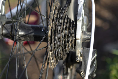 Close-up of bicycle wheel