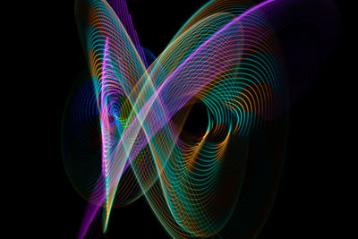 Abstract image of light painting against black background