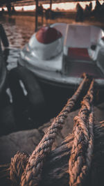 Close-up of rope on table