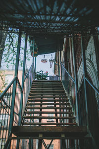 Low angle view of staircase in building