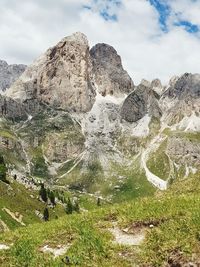 Scenic view of rocky mountains against sky