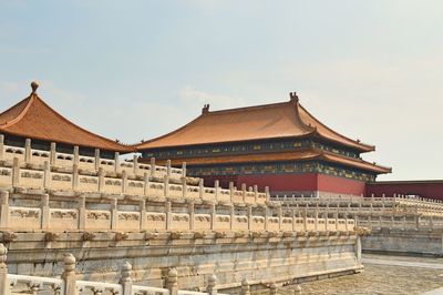 View of temple building against sky