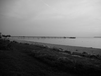 Scenic view of beach against sky