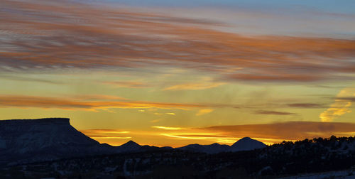 Scenic view of dramatic sky during sunset