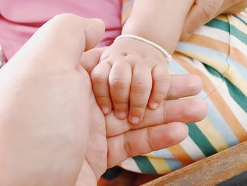 Close-up of baby hands