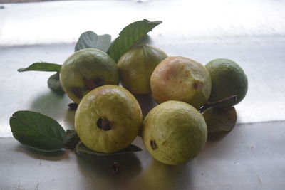 Close-up of fruits on table