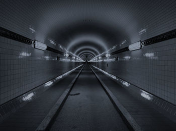 View of empty subway tunnel