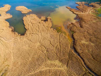 High angle view of desert