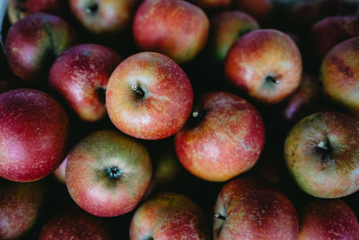 Full frame shot of apples in market