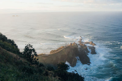 High angle view of sea against sky