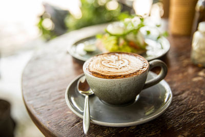 Close-up of coffee on table