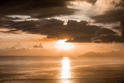 Scenic view of sea at sunset