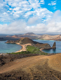 Overlook on a mountainous island in the galapagos 