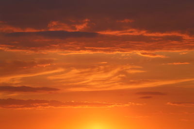 Low angle view of orange sky