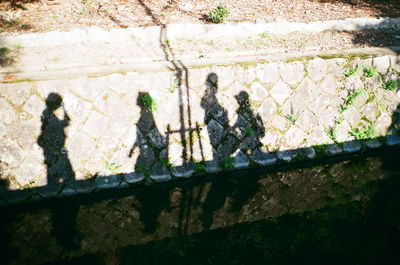 Shadow of people on wall