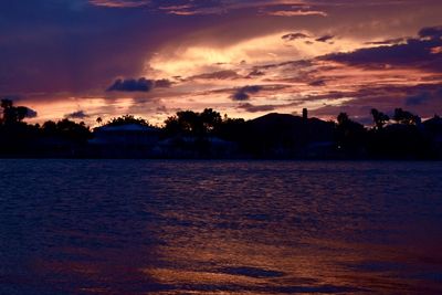 Scenic view of dramatic sky during sunset