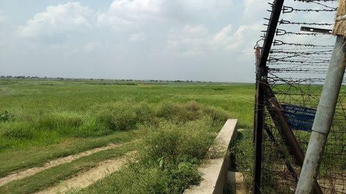 Scenic view of field against sky