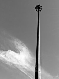 Low angle view of street light against sky