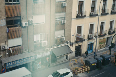 High angle view of buildings in city