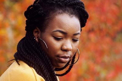 Close-up portrait of young woman