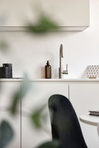 Close up of elegant sink in luxury kitchen